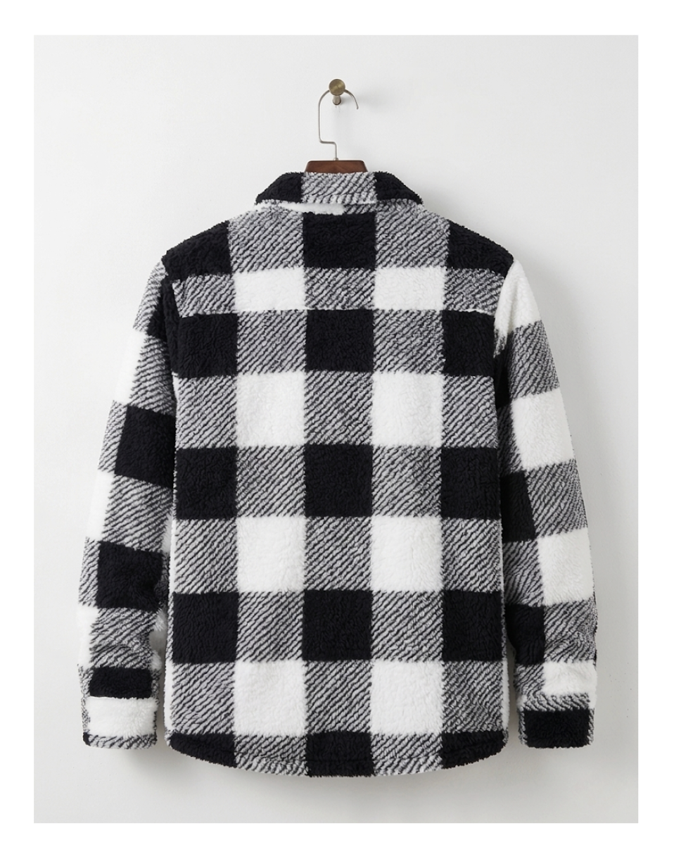 Plaid Fleece Shirt Jacket