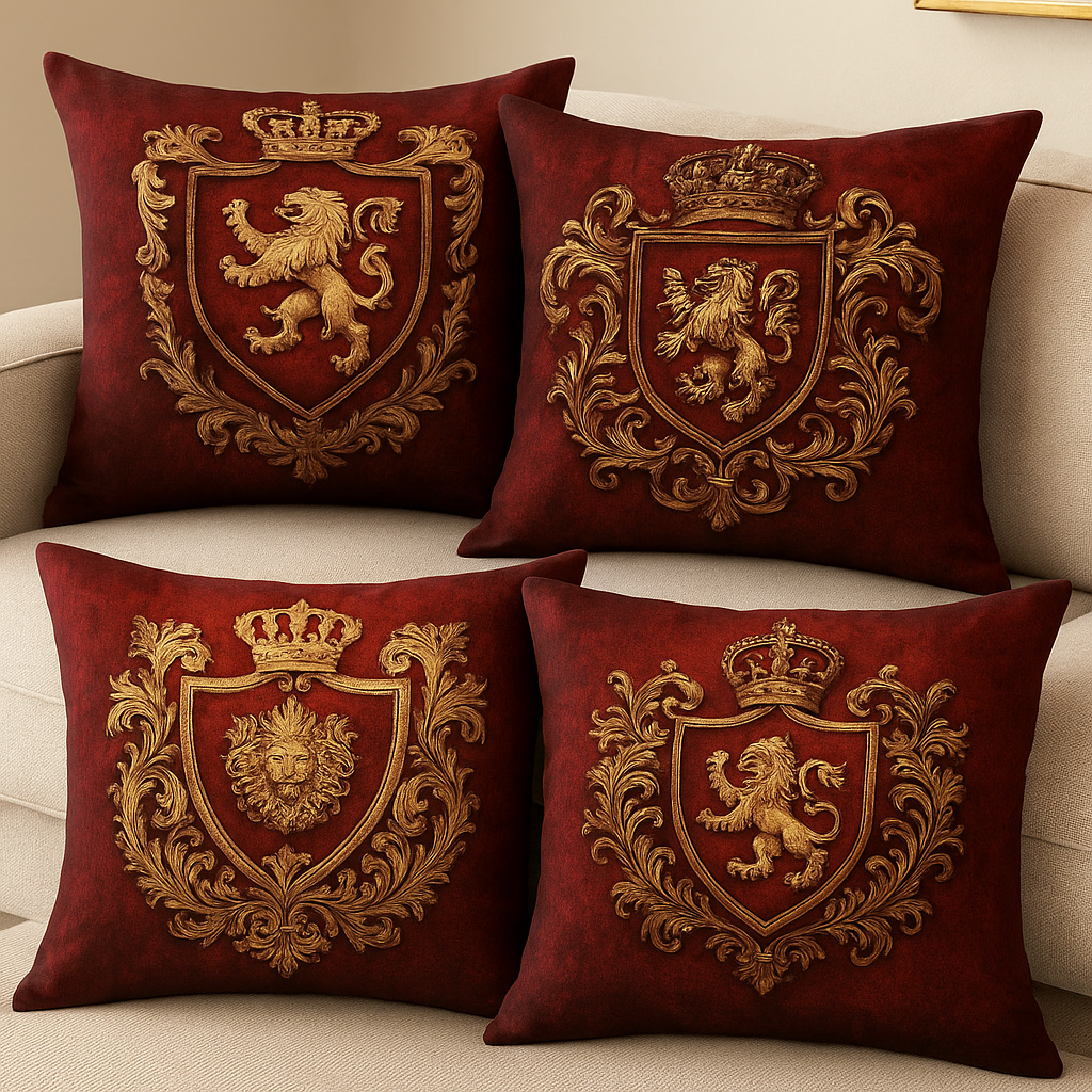 European Coat of Arms Decorative Pillow Covers   