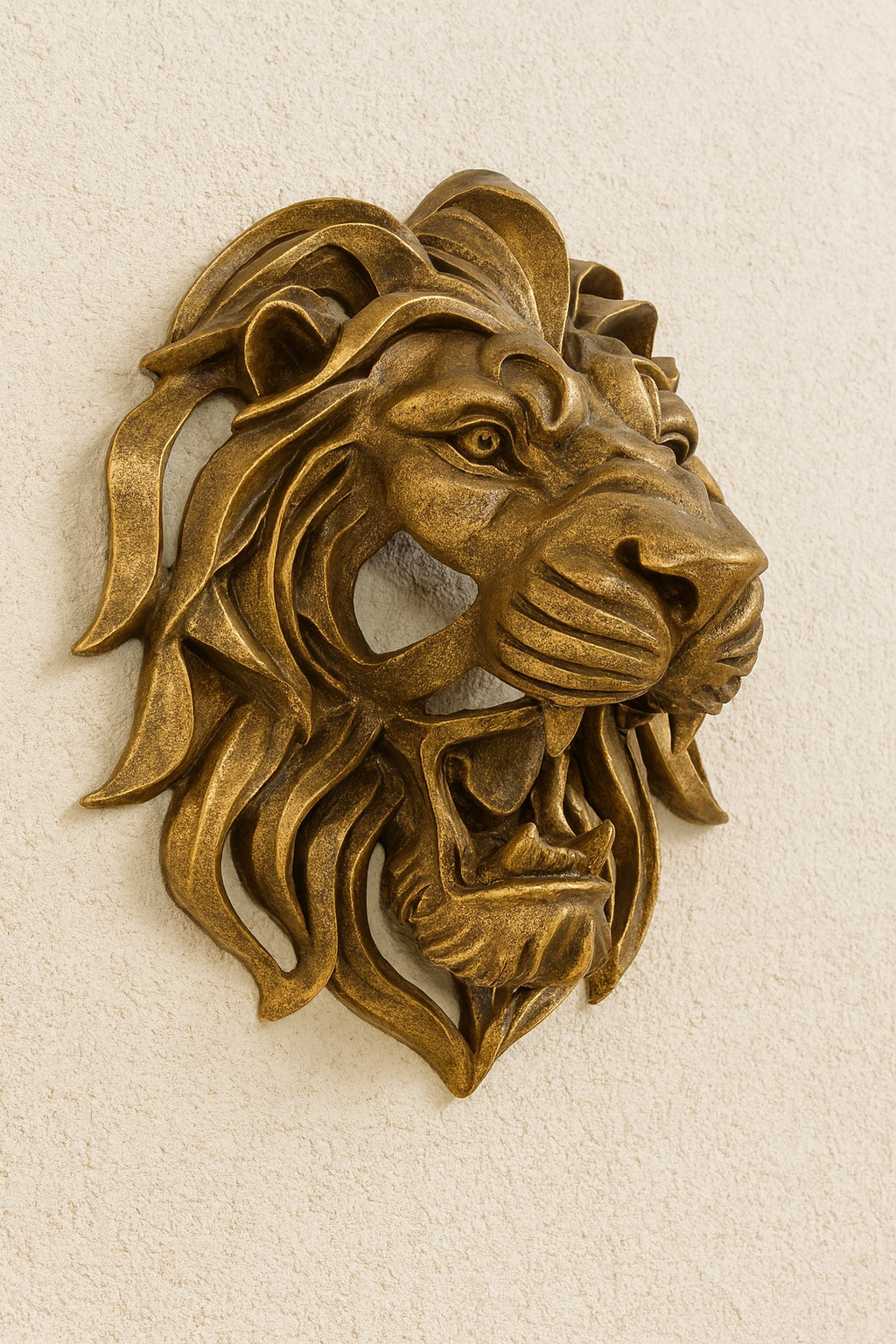 Bronze Lion Wall Sculpture