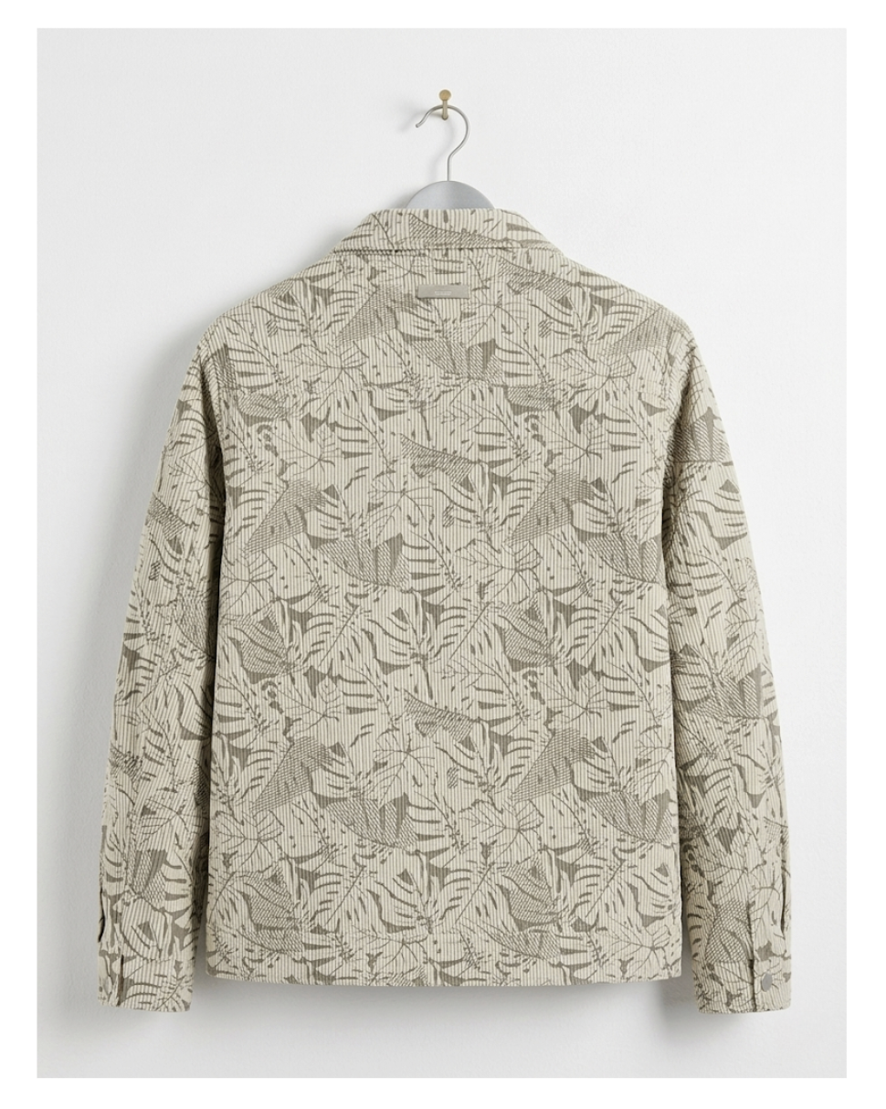 Leaf Print Corduroy Jacket