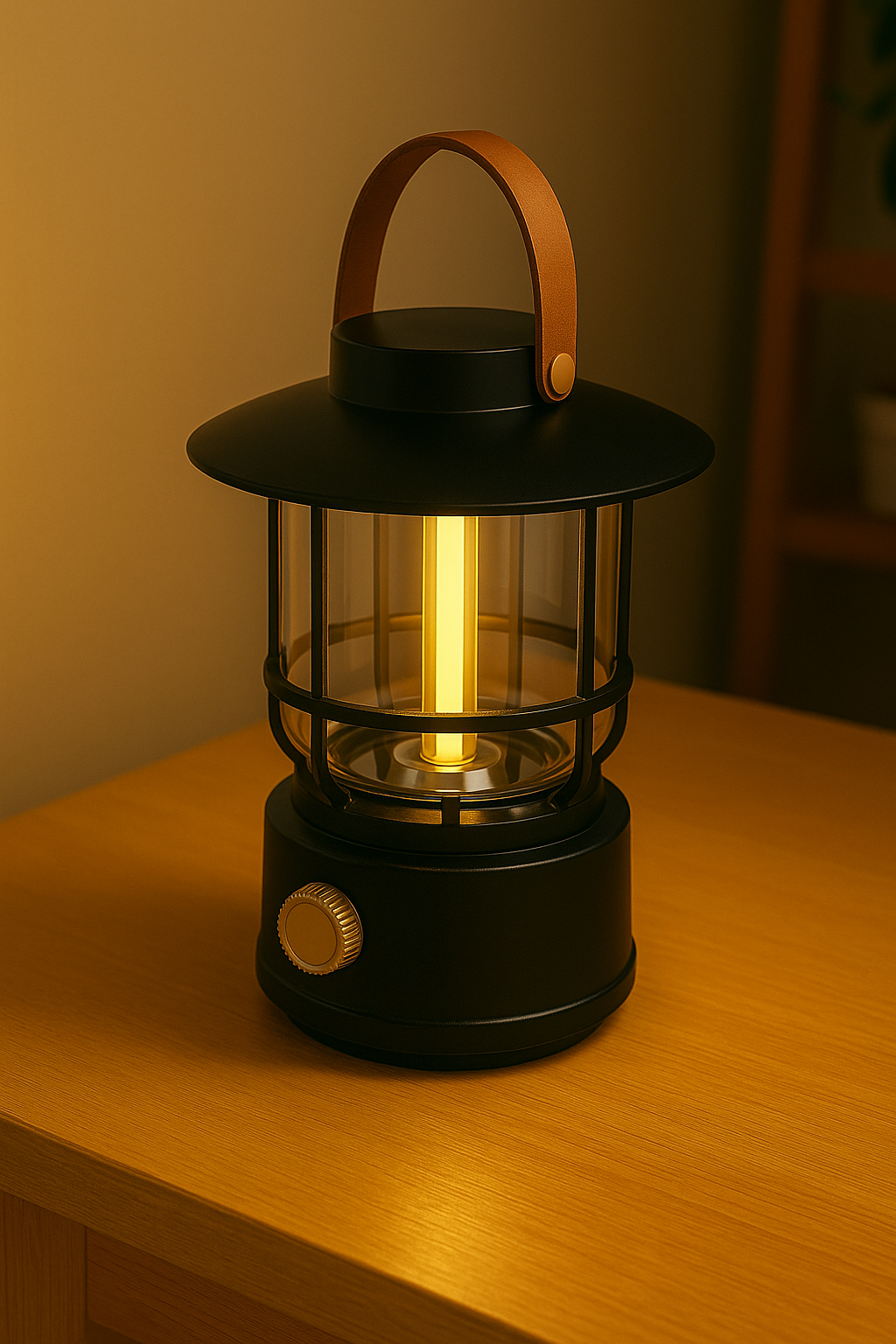 Retro Matte LED Camping Lantern with Solar   