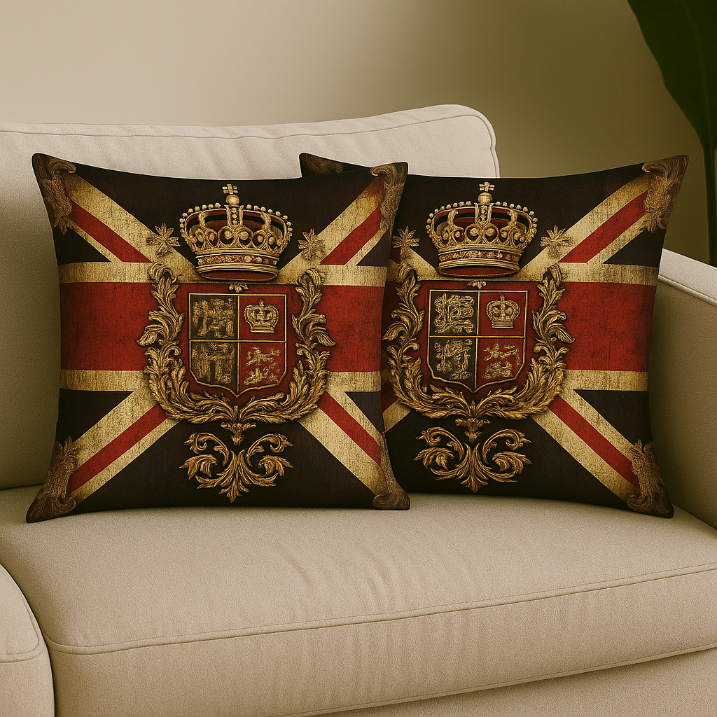 Vintage Royal Crest Throw Pillows