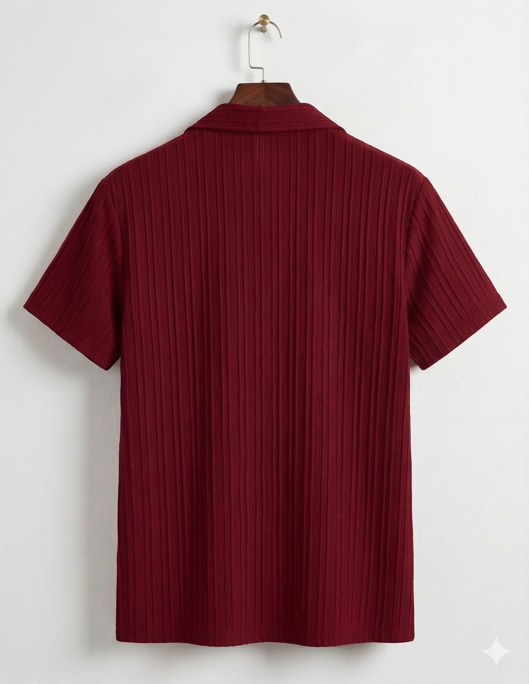 Men's Burgundy Ribbed Shirt