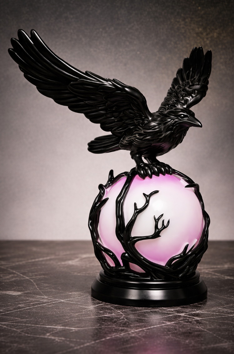 Raven Orb Decorative Sculpture