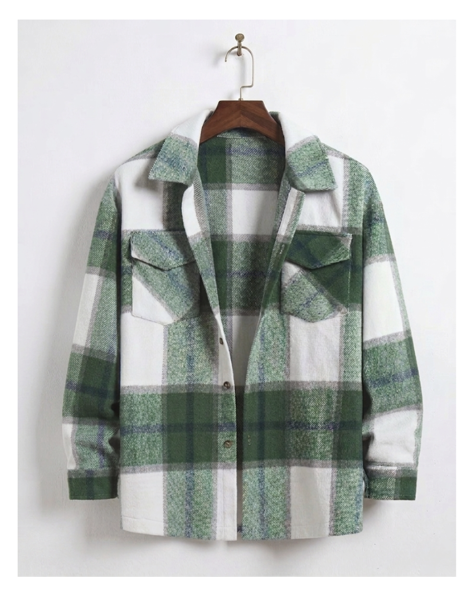 Green Plaid Flannel Shirt