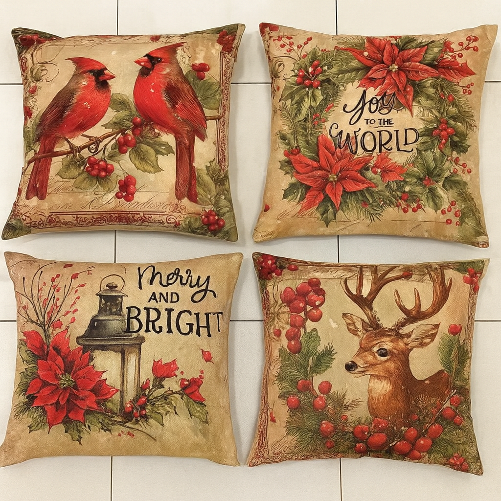 Vintage Christmas Pillow Covers