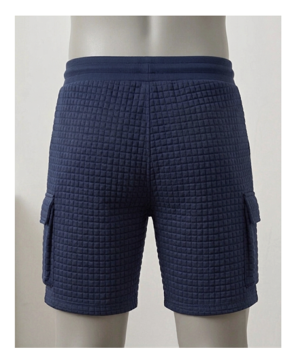 Quilted White Cargo Shorts
