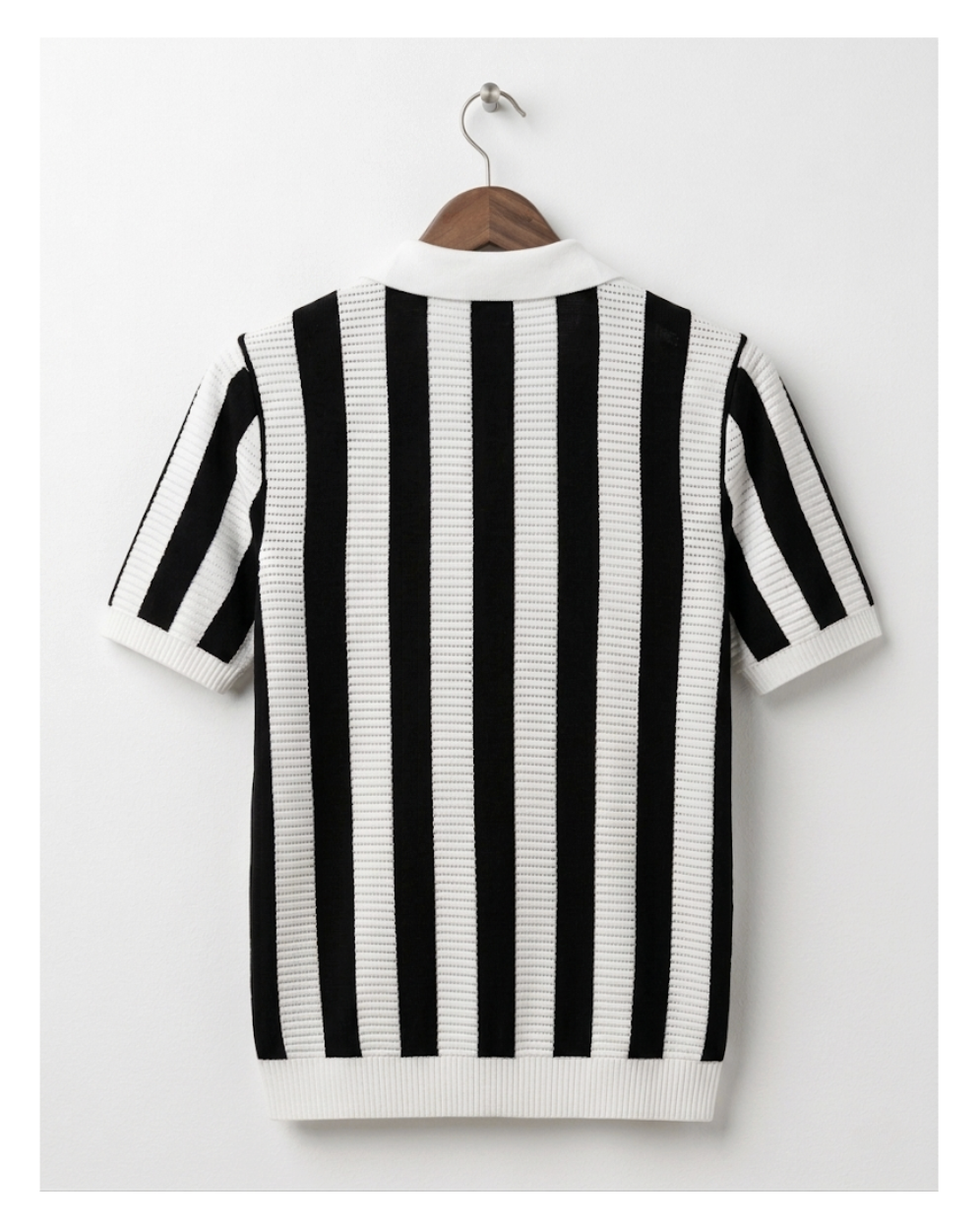 Striped Knit Polo Shirt