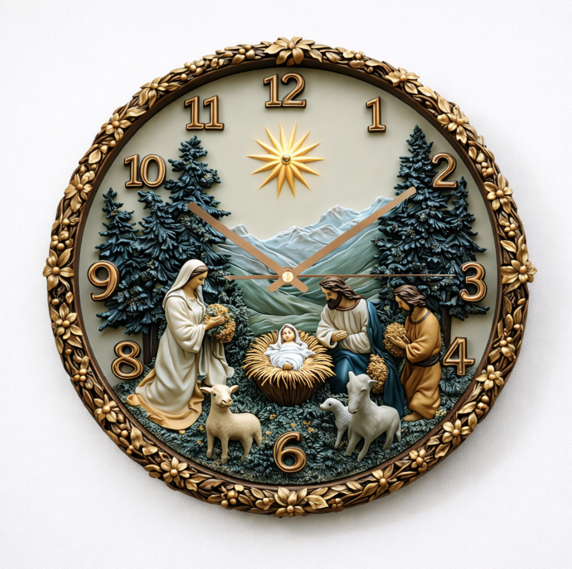 Nativity Scene Wall Clock