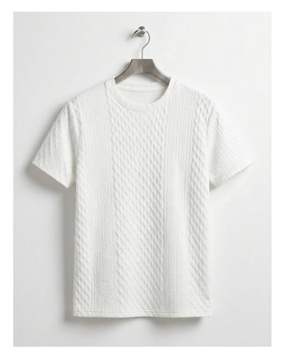 Textured White T-Shirt