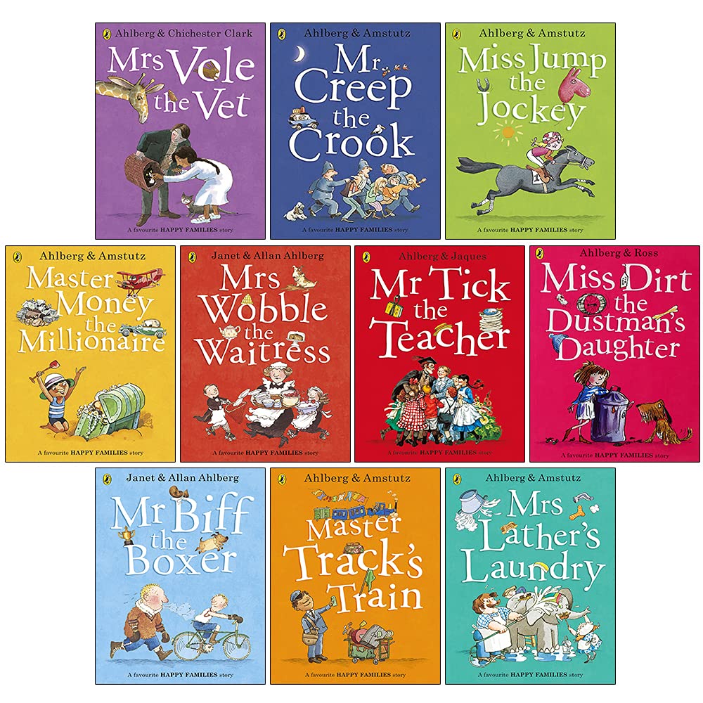 Happy Families Stories Series 10 Book Collection Set By Allan Ahlberg