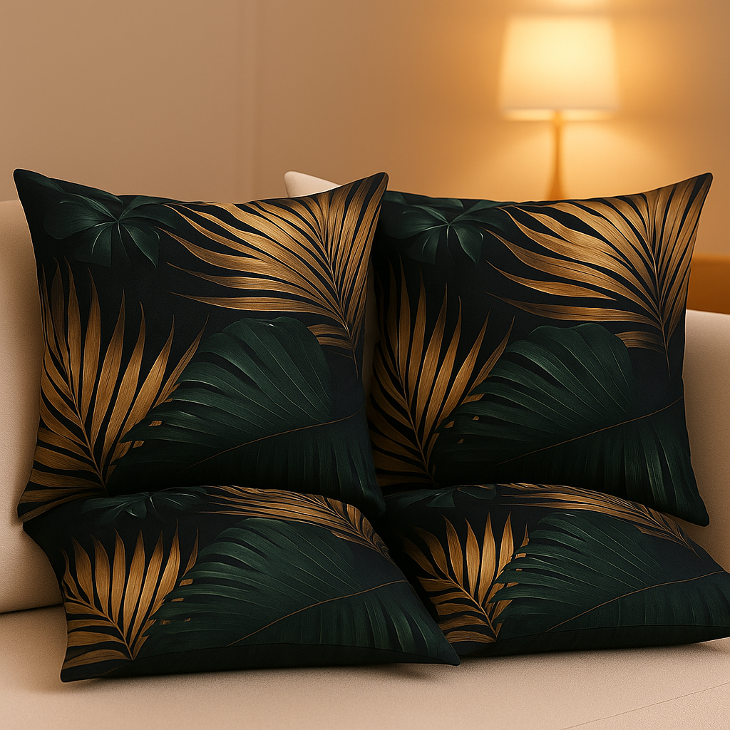 Tropical Leaf Design Cushion Covers
