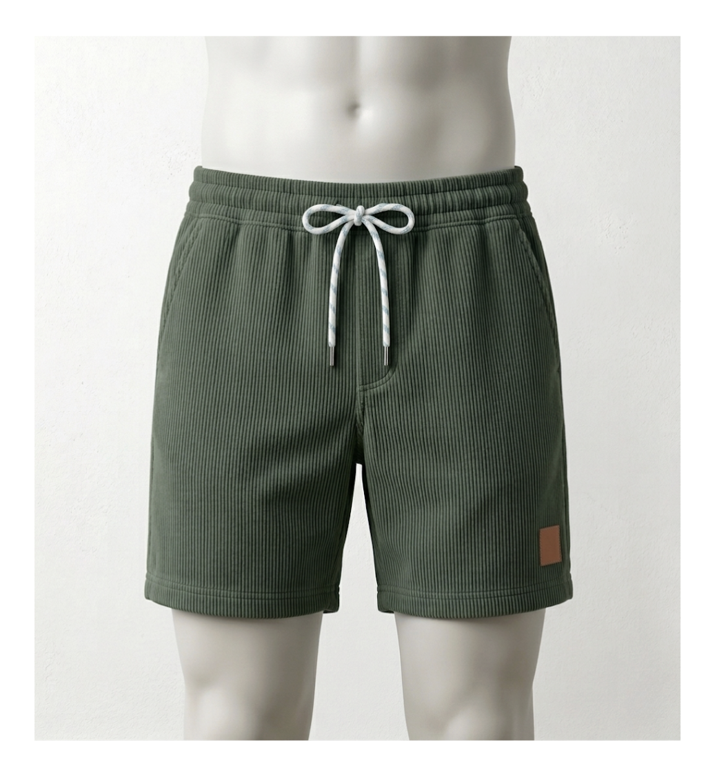 Men's Ribbed Drawstring Shorts