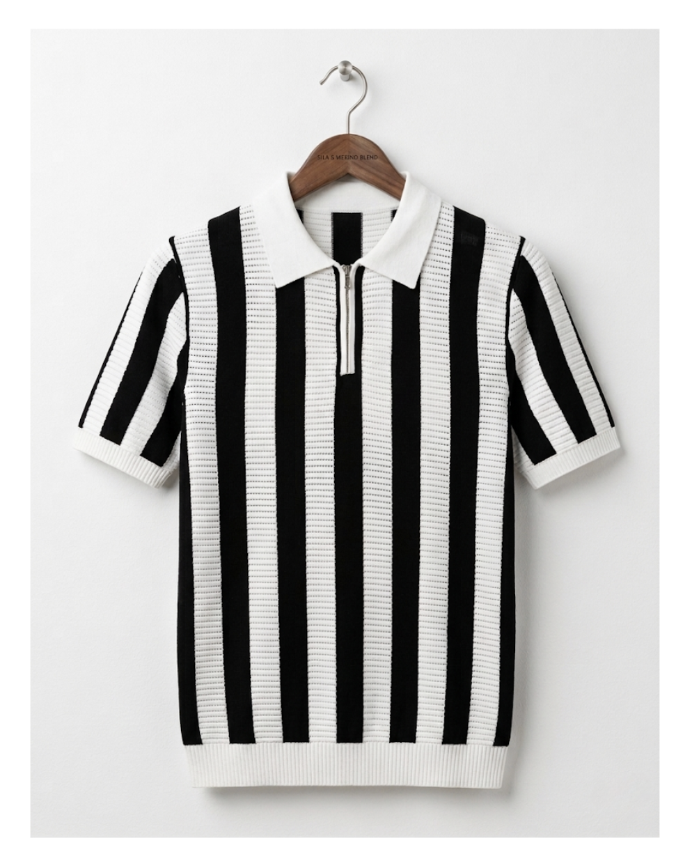Striped Knit Polo Shirt