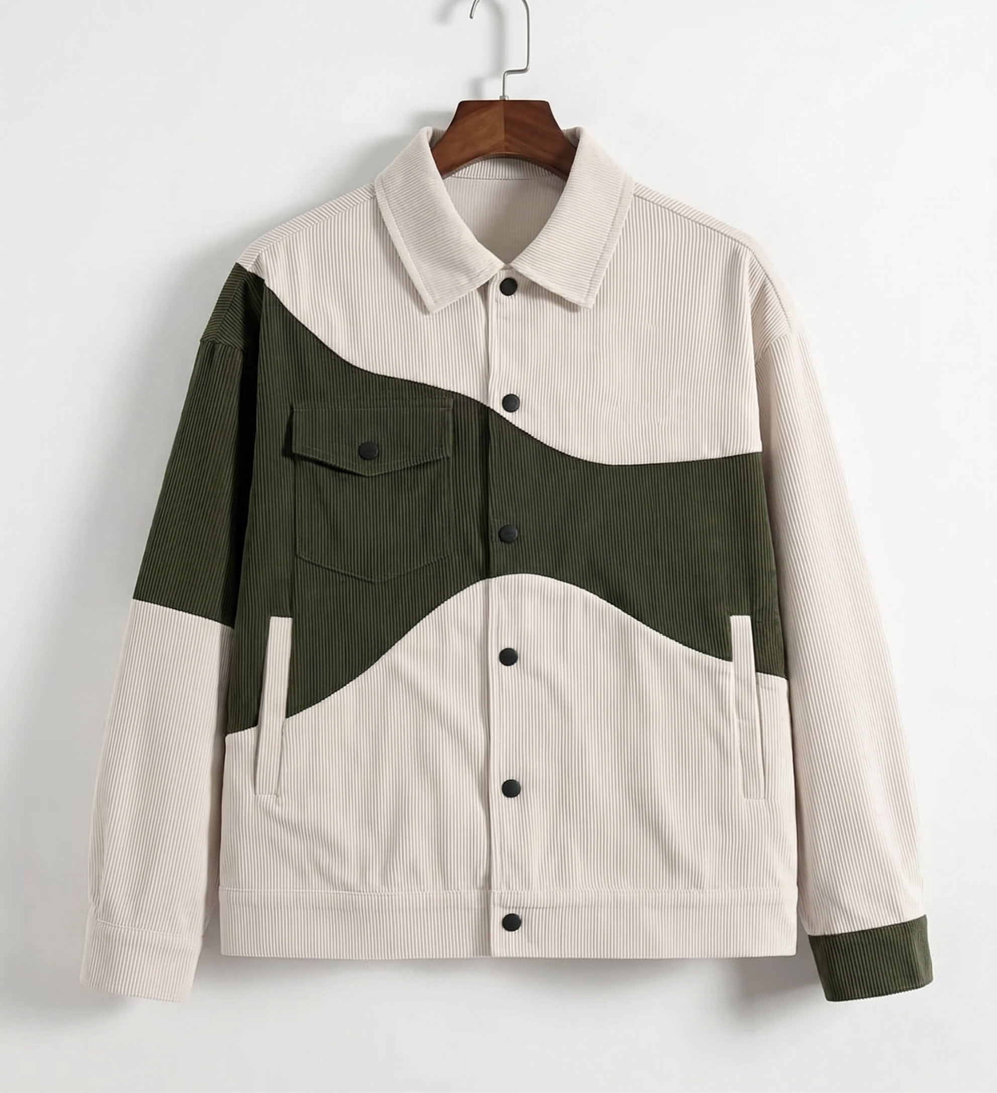 Colorblock Corduroy Jacket