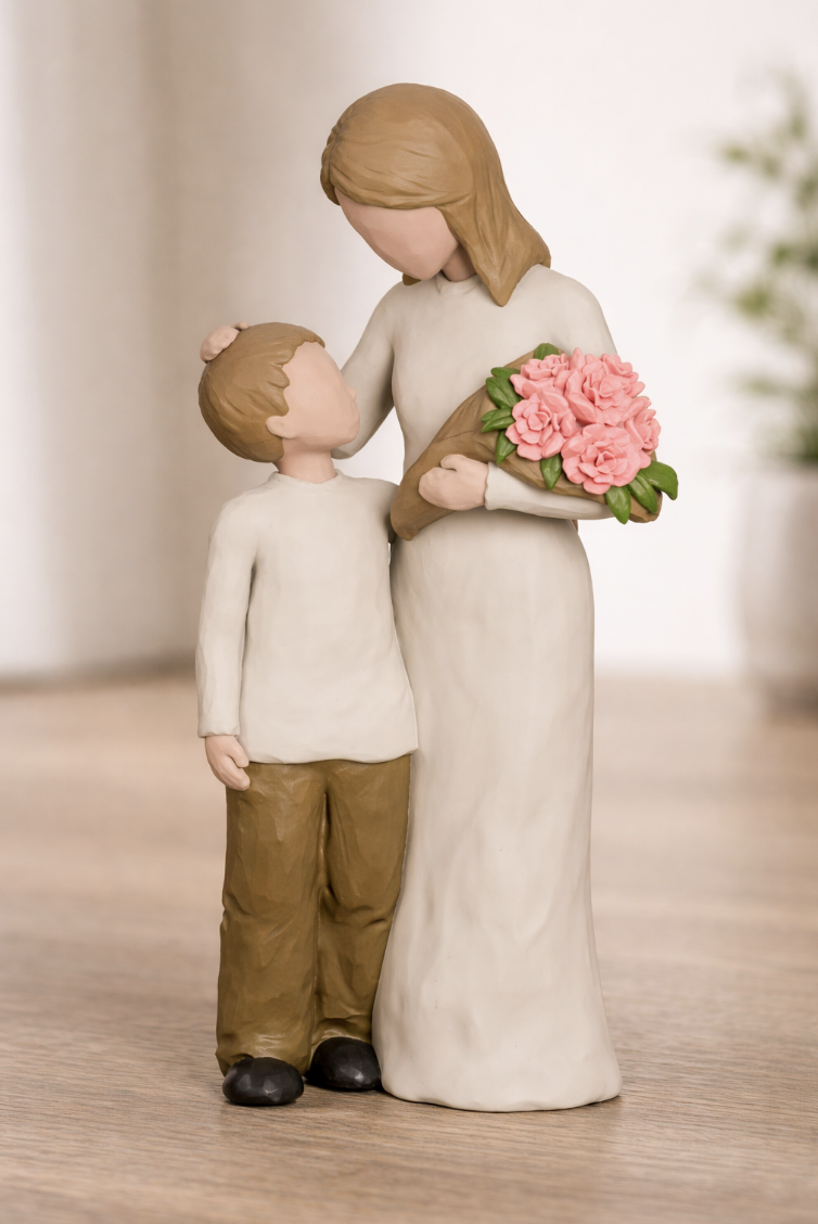 Mother and Son Figurine