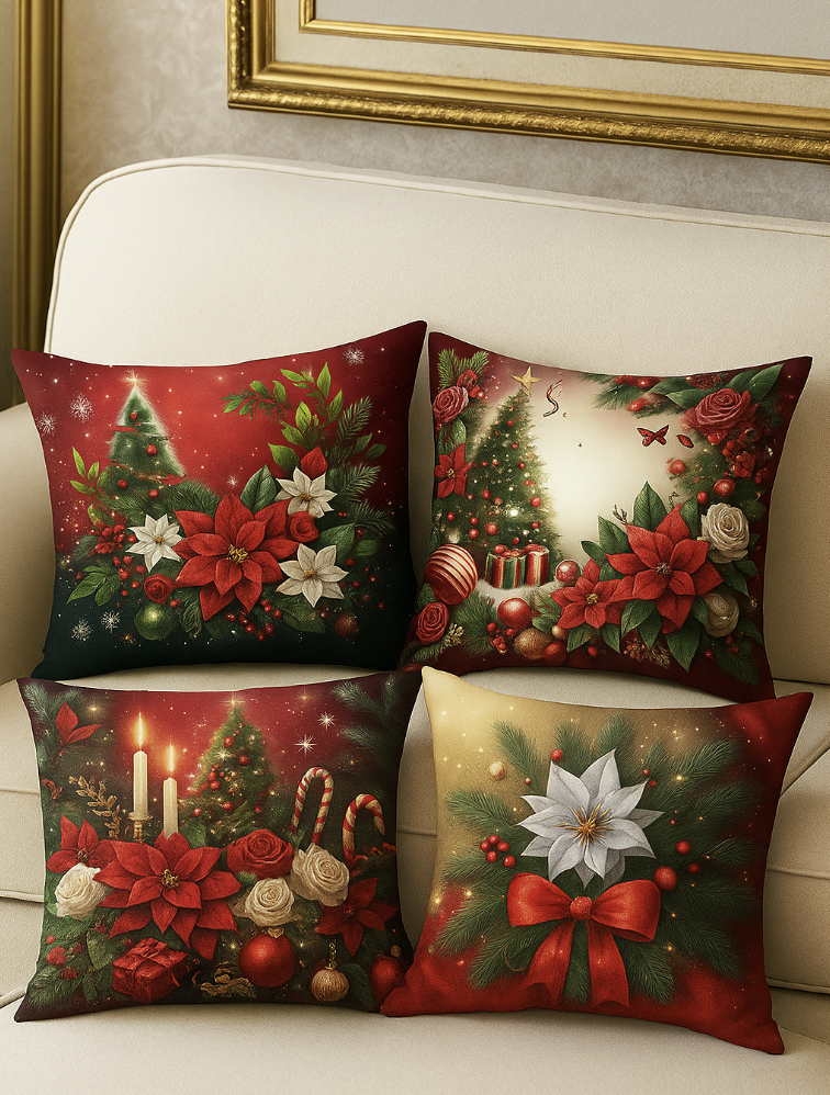 Festive Christmas Throw Pillow Covers
