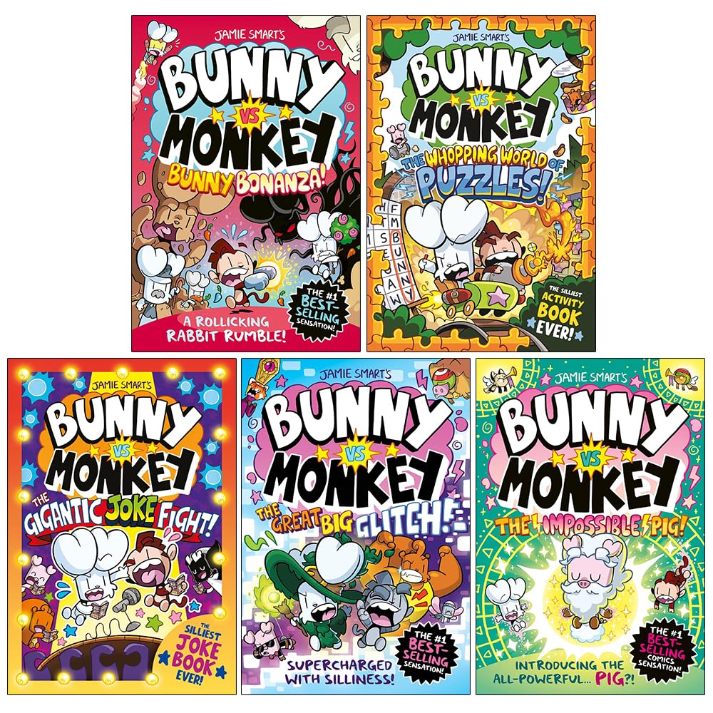 Bunny vs Monkey Set 2: Collection 5 Books Set By Jamie Smart