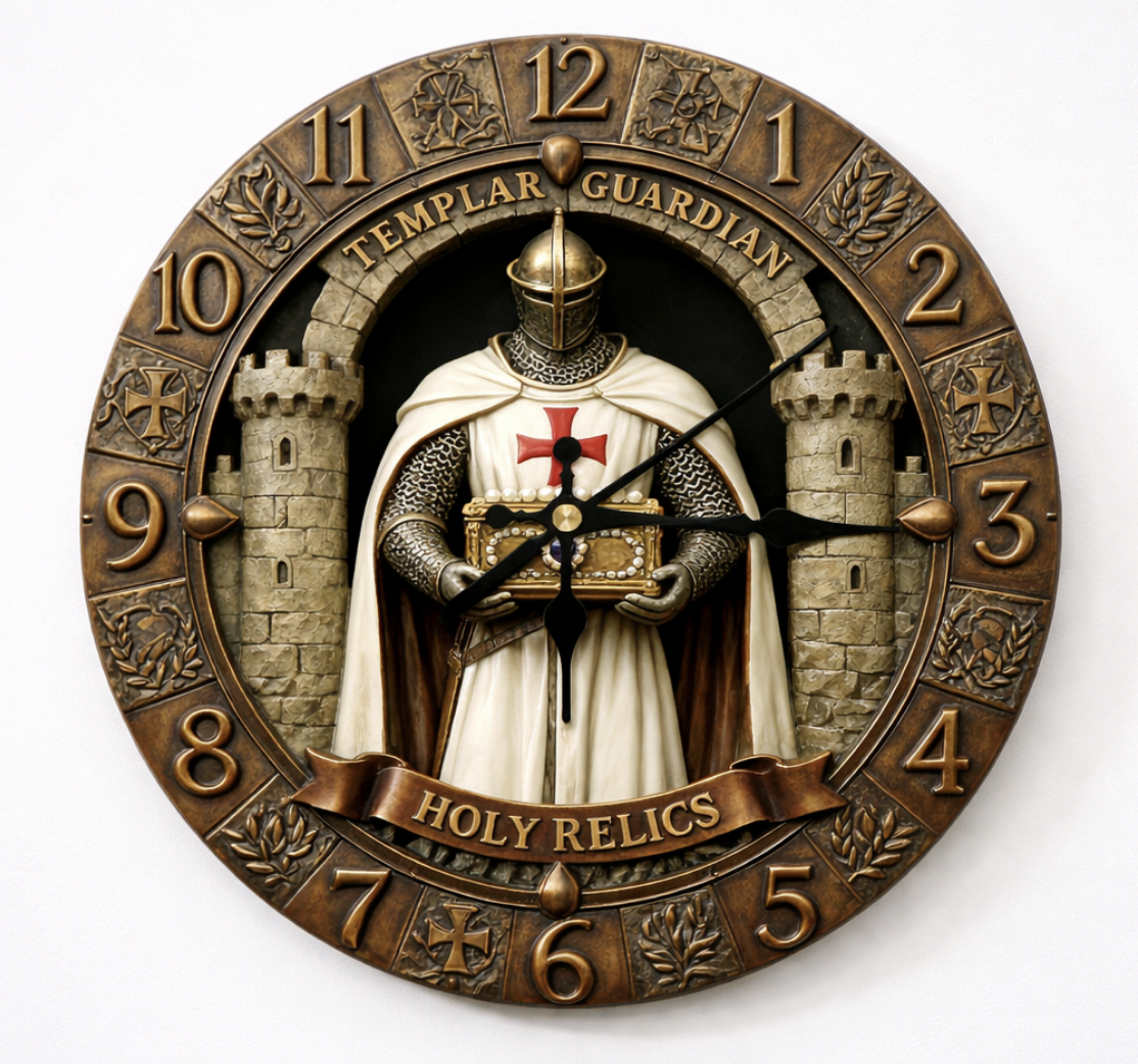 Templar Guardian Wall Clock