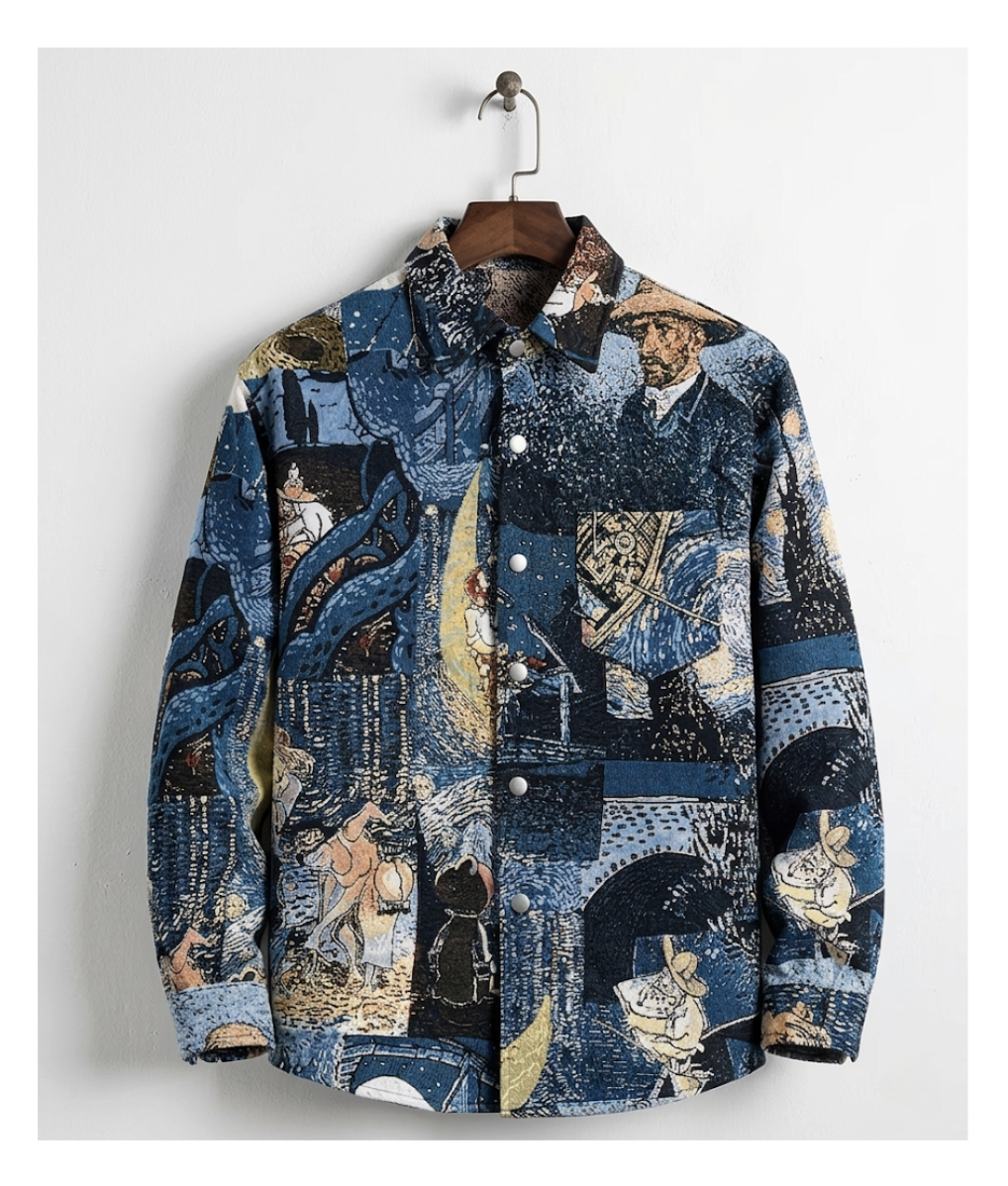 Van Gogh Inspired Embroidered Shirt