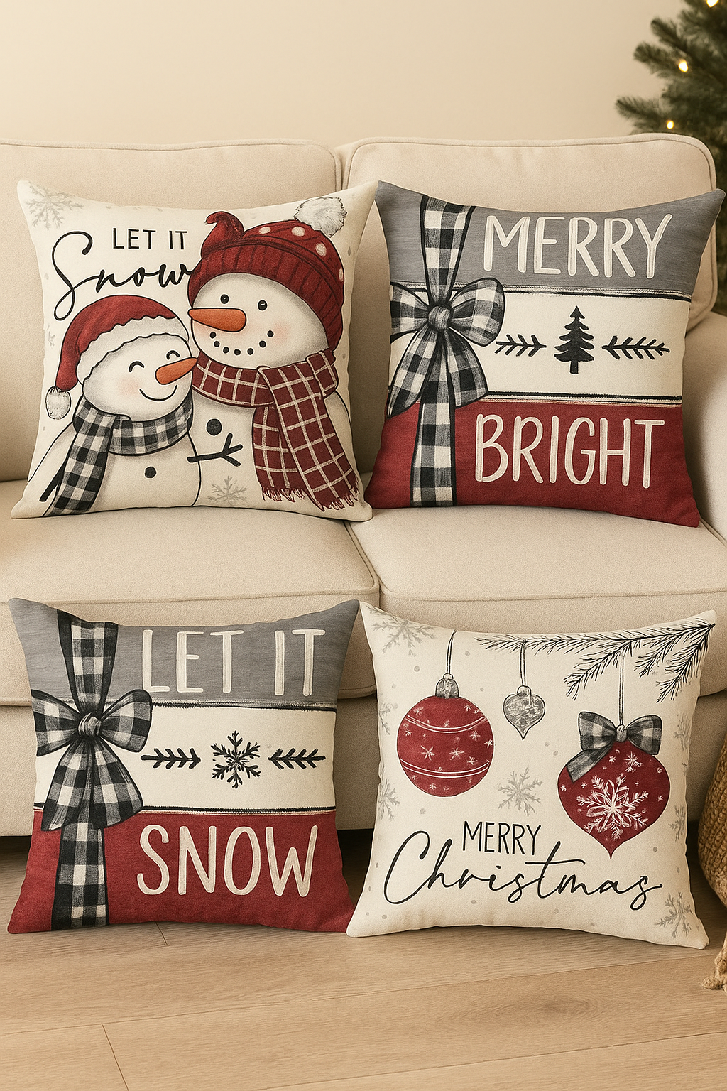 Christmas Throw Pillow Covers Set
