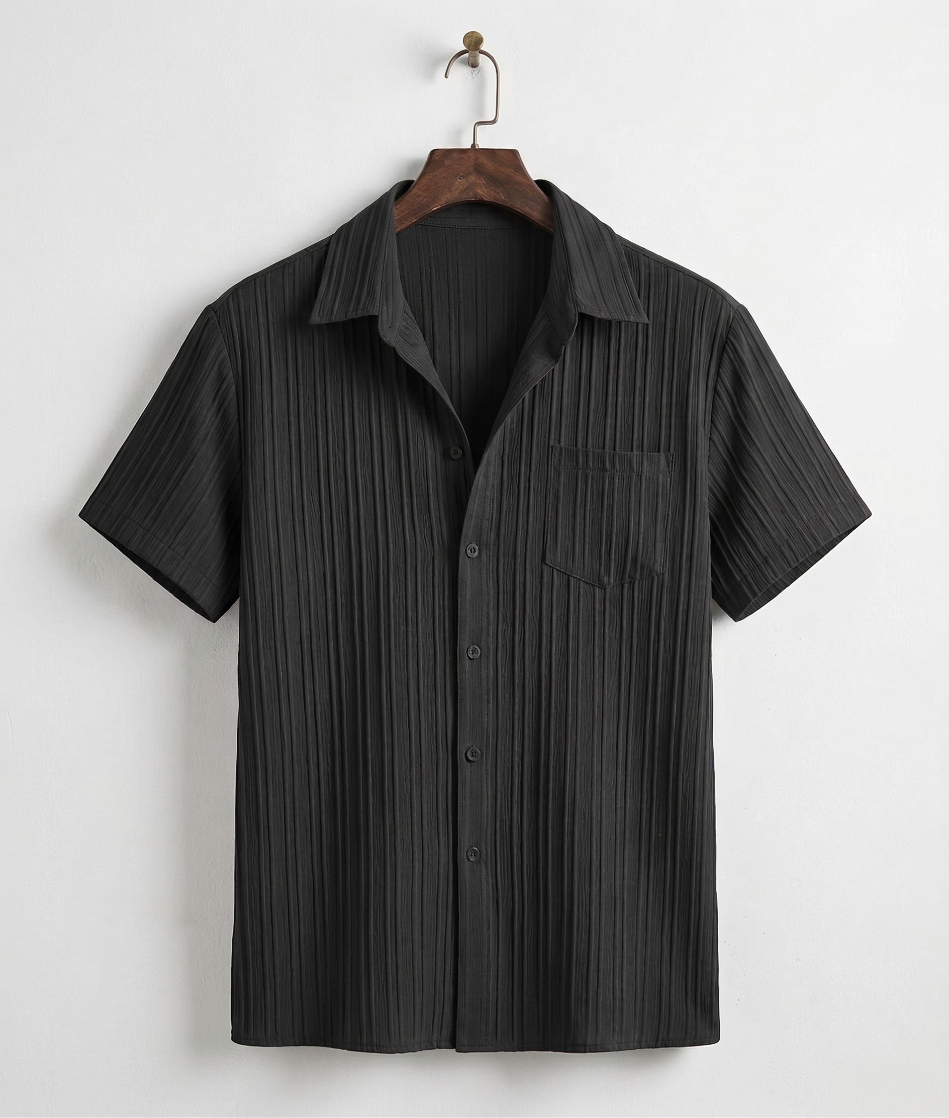 Men's Burgundy Ribbed Shirt