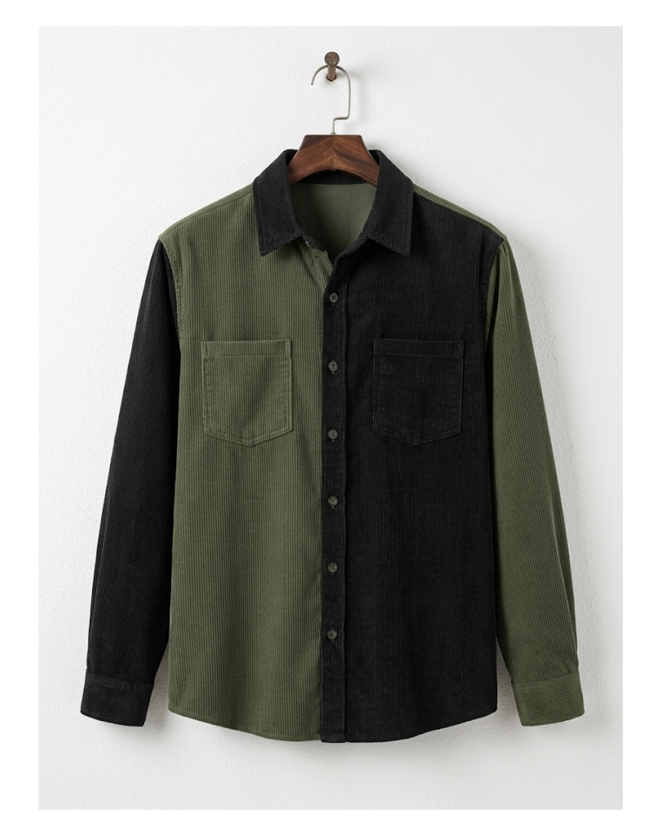 Two-Tone Corduroy Shirt