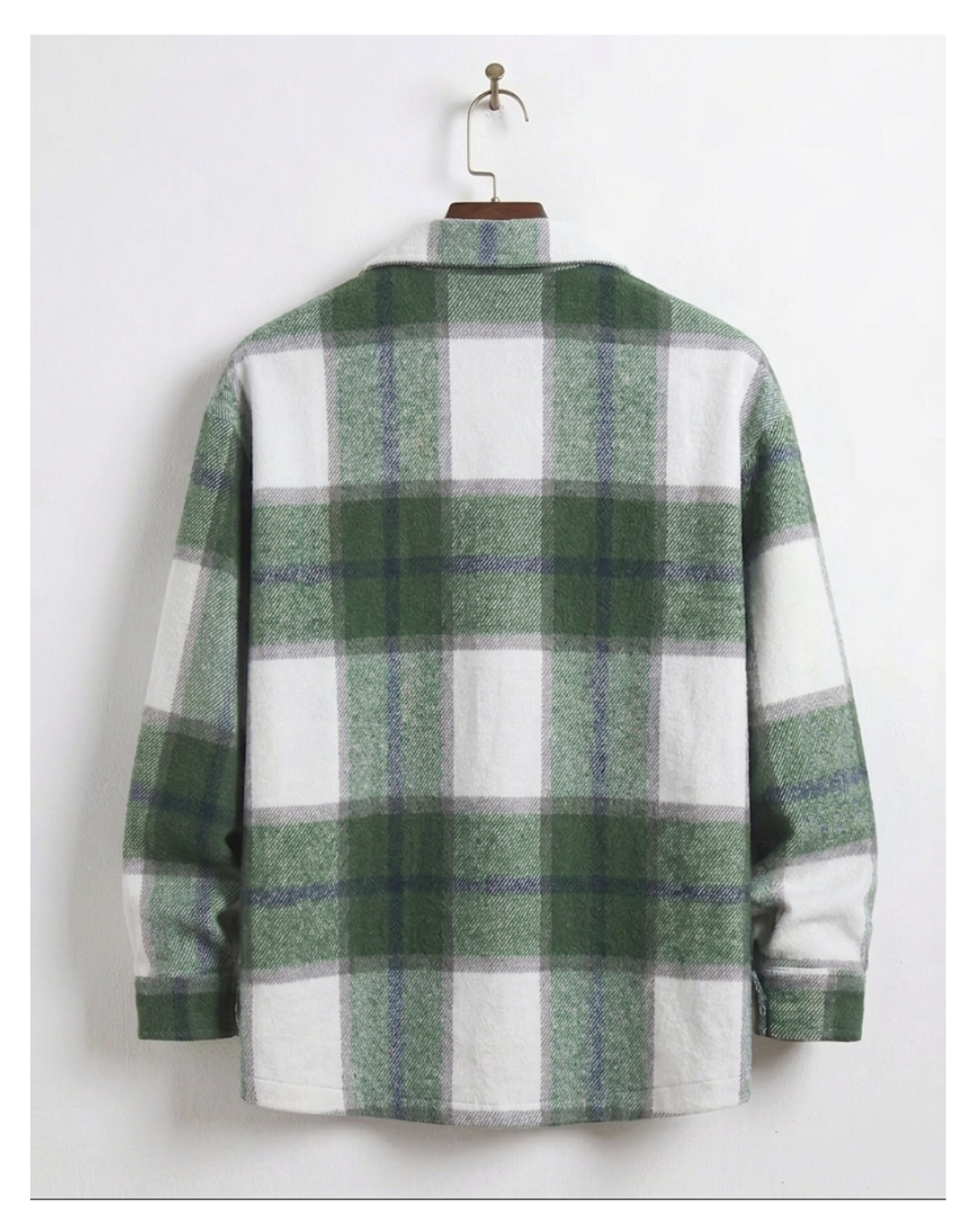Green Plaid Flannel Shirt