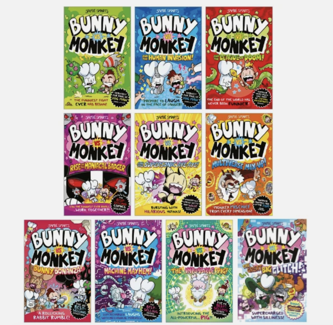 Bunny vs Monkey Book Series (10 Books)