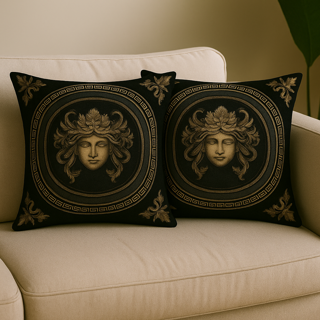 Greek Medusa Head Throw Pillow Covers