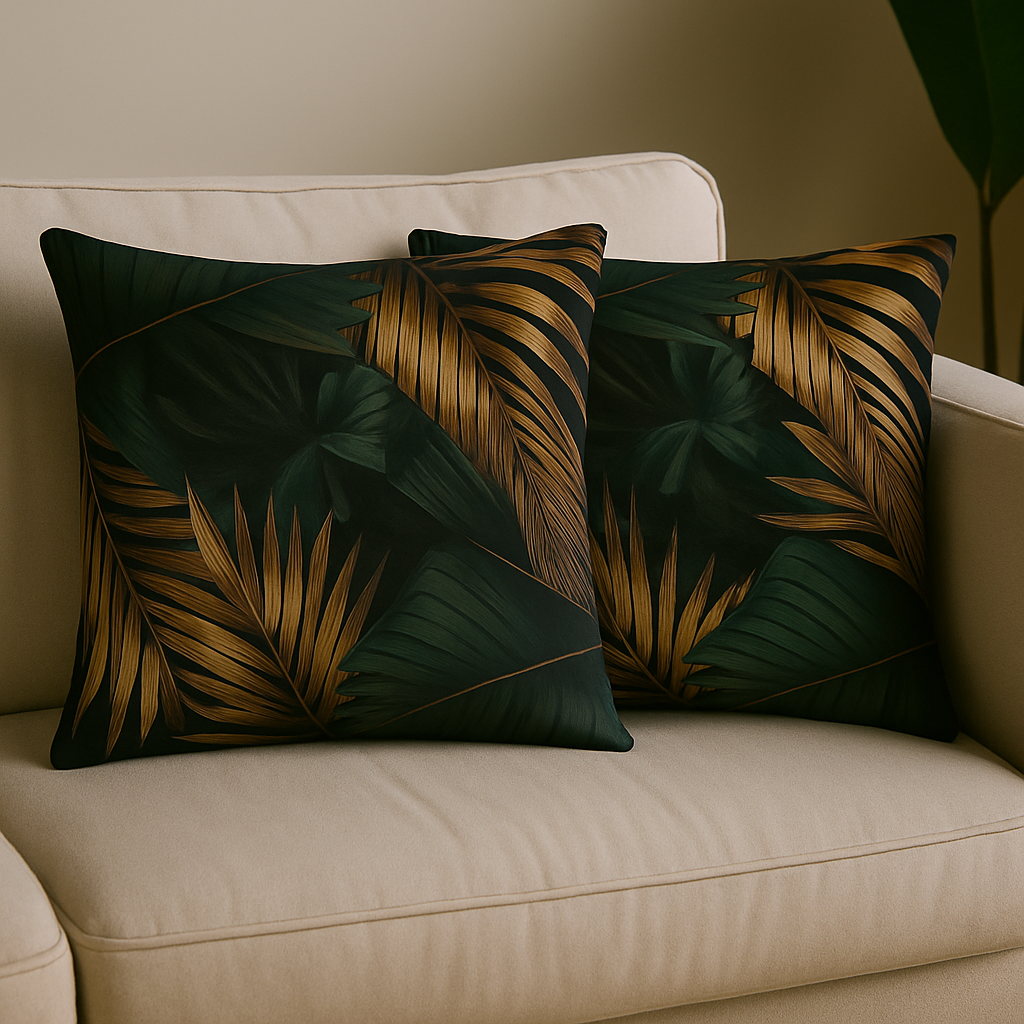 Tropical Leaf design Throw Pillows