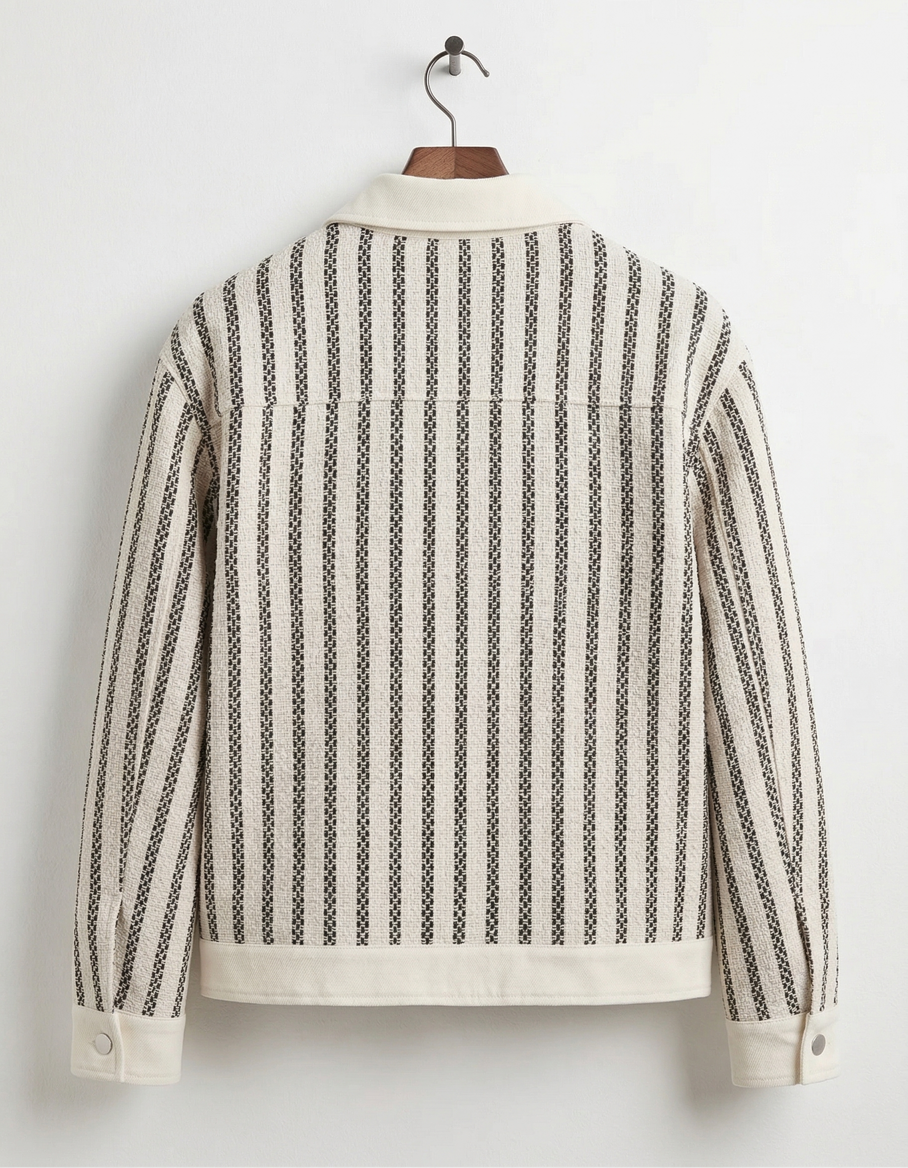 Striped Pattern Denim Jacket