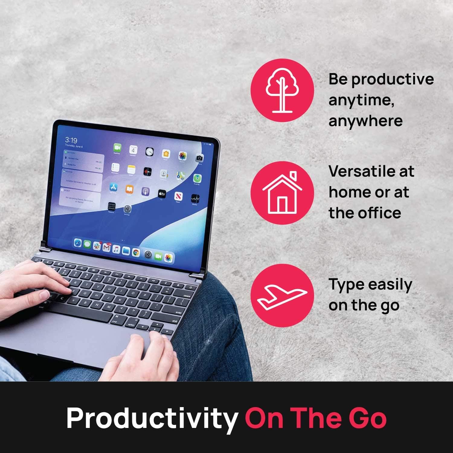 Brydge Keyboard for iPad | Aluminum Wireless Bluetooth 4.2 Keyboard with Backlit Keys | Long Battery Life | (Space Gray)