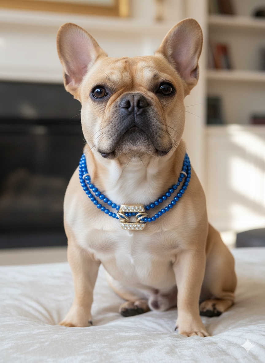 ​💙 Collar "Royal Blue" - Doble Hebra y Broche de Diamantes (Falsos)