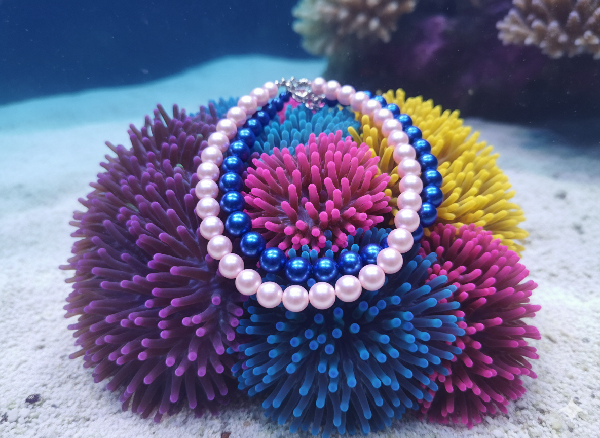 ​🦄 Collar "Bubblegum Pop" - Doble Hebra Bicolor Rosa y Azul