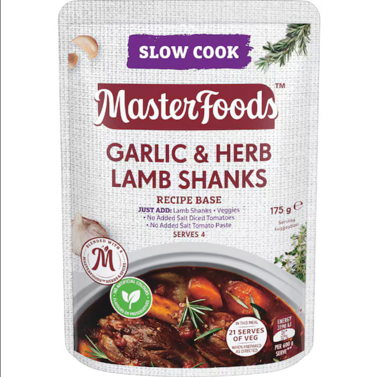 MasterFoods Base pour cuisson lente à l'agneau, ail et herbes