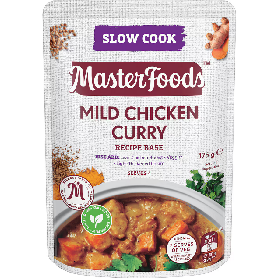 Base de recette au curry doux de poulet Masterfood
