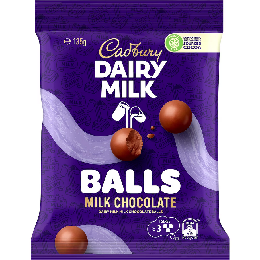 Boules de chocolat au lait Cadbury Dairy Milk