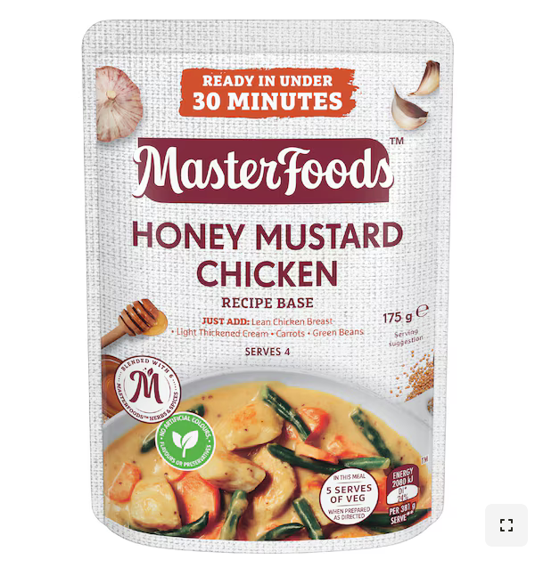 Sauce Miel et Moutarde pour Poulet Masterfood