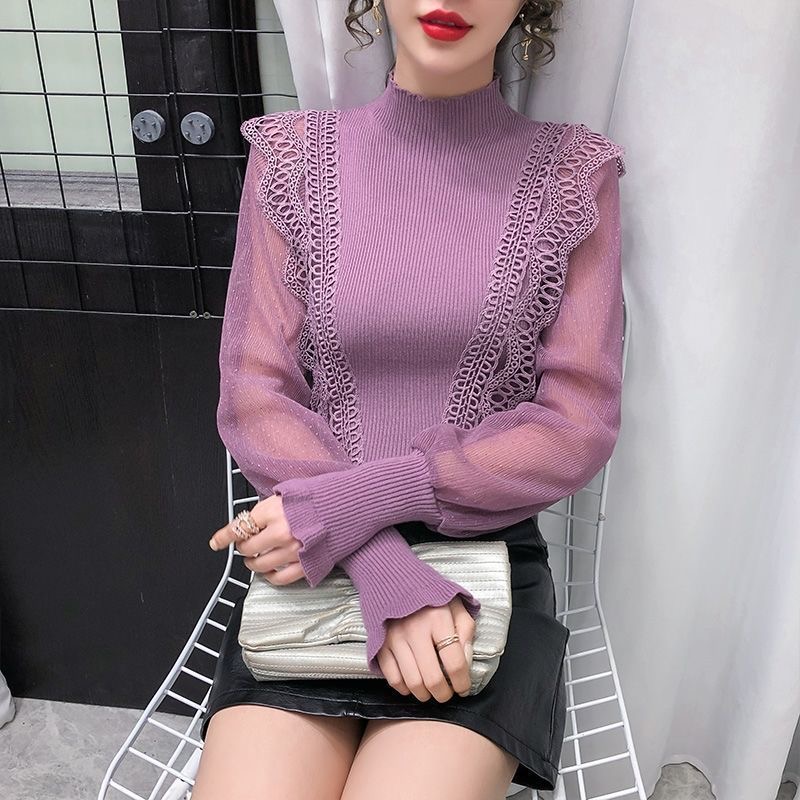 Lavender Lace Knit Top