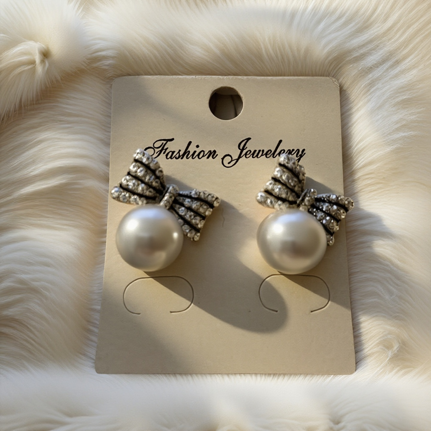 Elegant Pearl and Bow Earrings