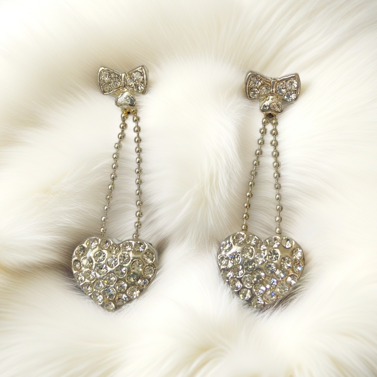 Crystal Heart Drop Earrings