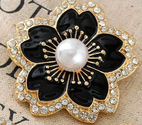 Black Blossom Brooch