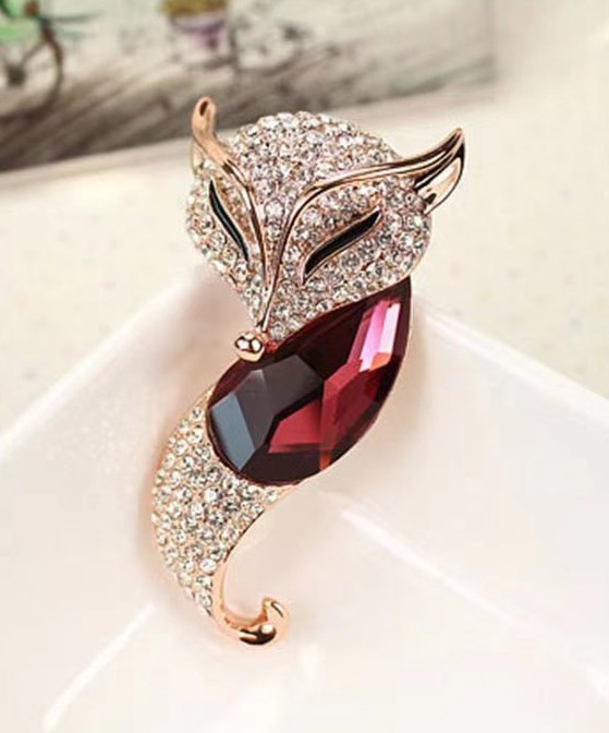 Crystal Fox Brooch