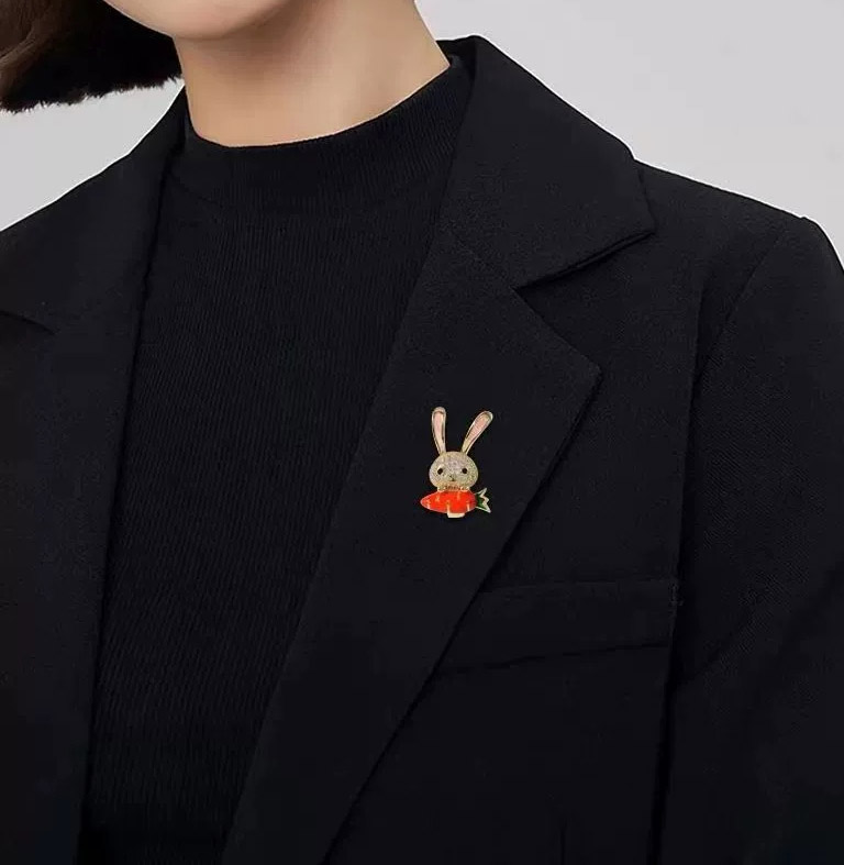 Crystal Bunny Brooch
