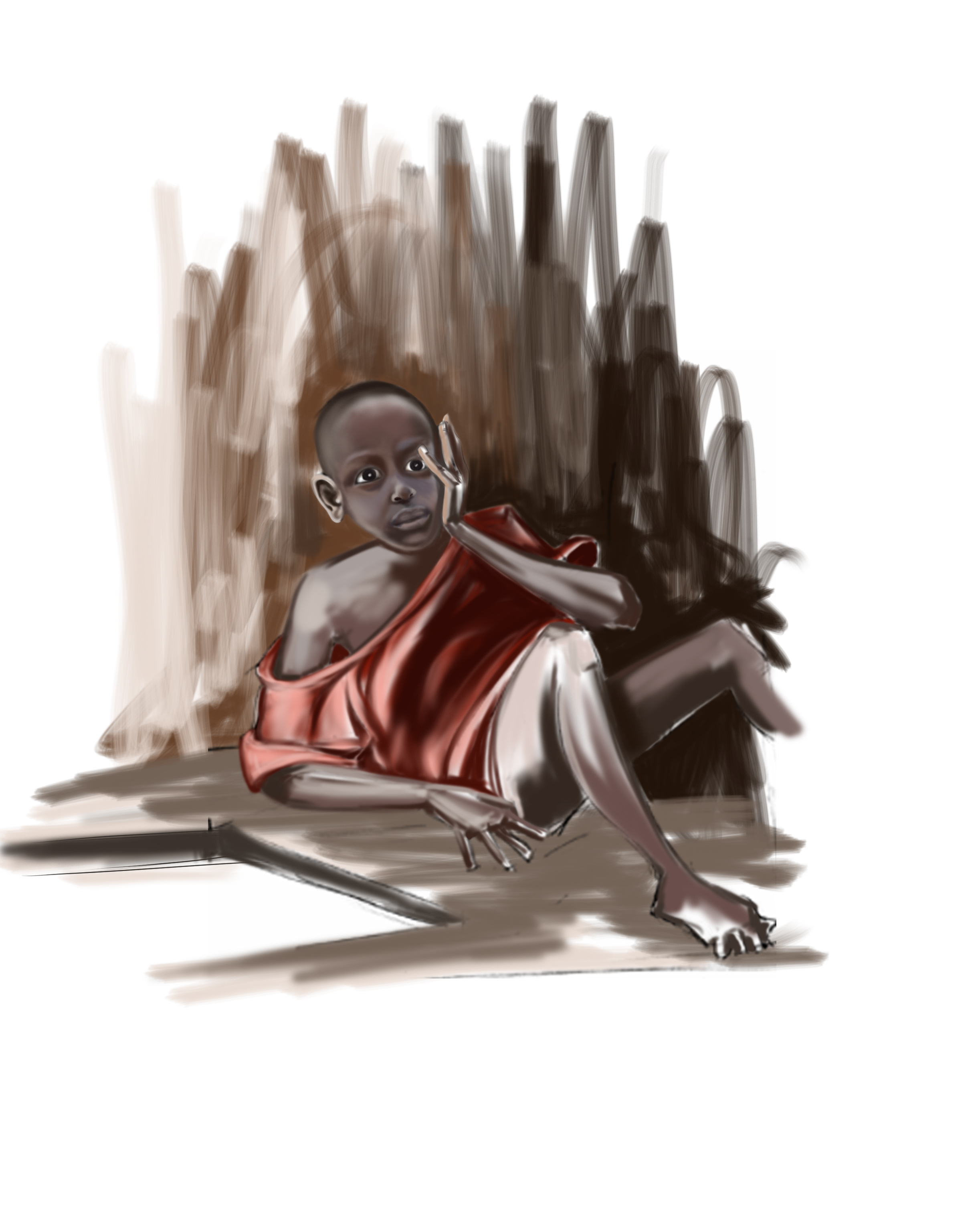 Artistic Red Draped Cloth