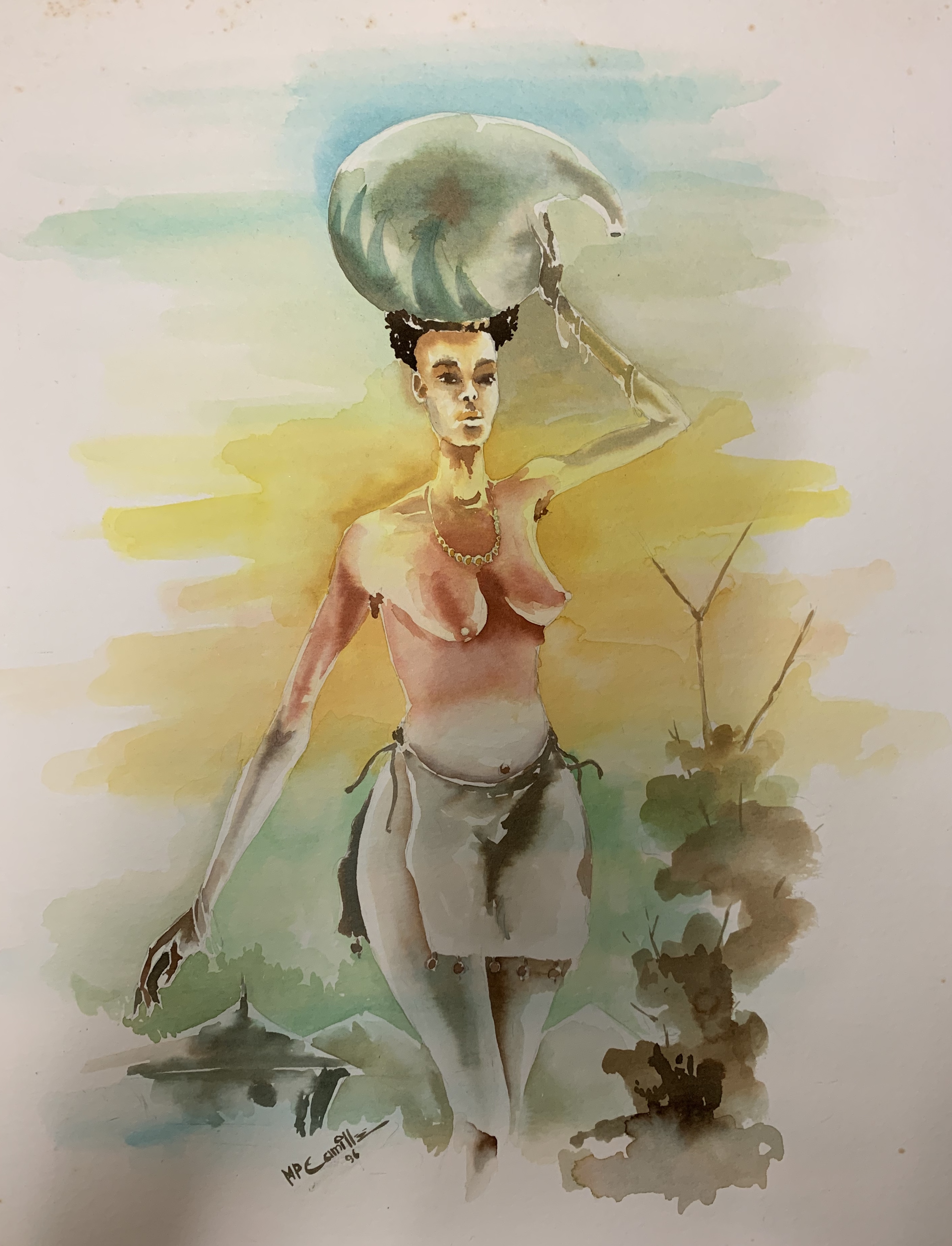 Original Watercolor Painting of an Rwandan Woman