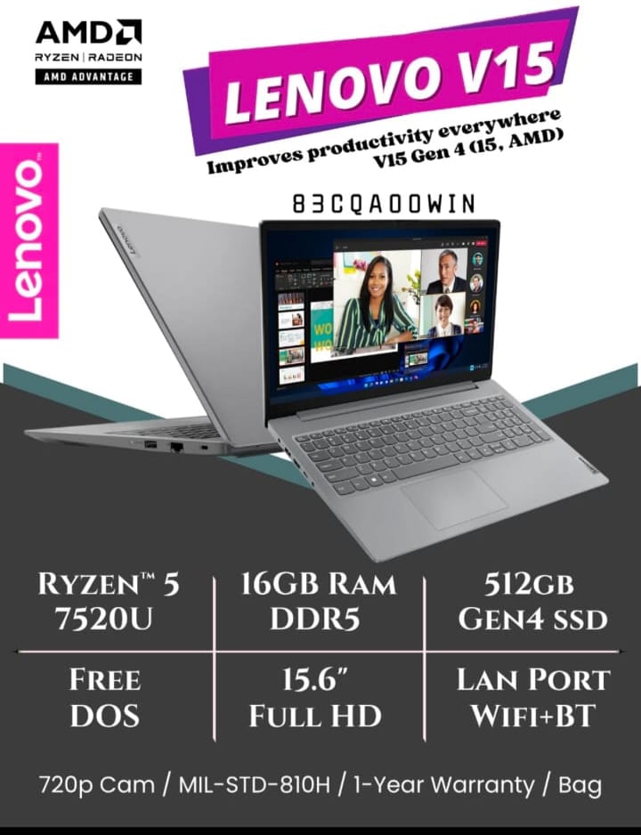 Lenovo-RYZEN 5,16GB RAM,512GB Laptop