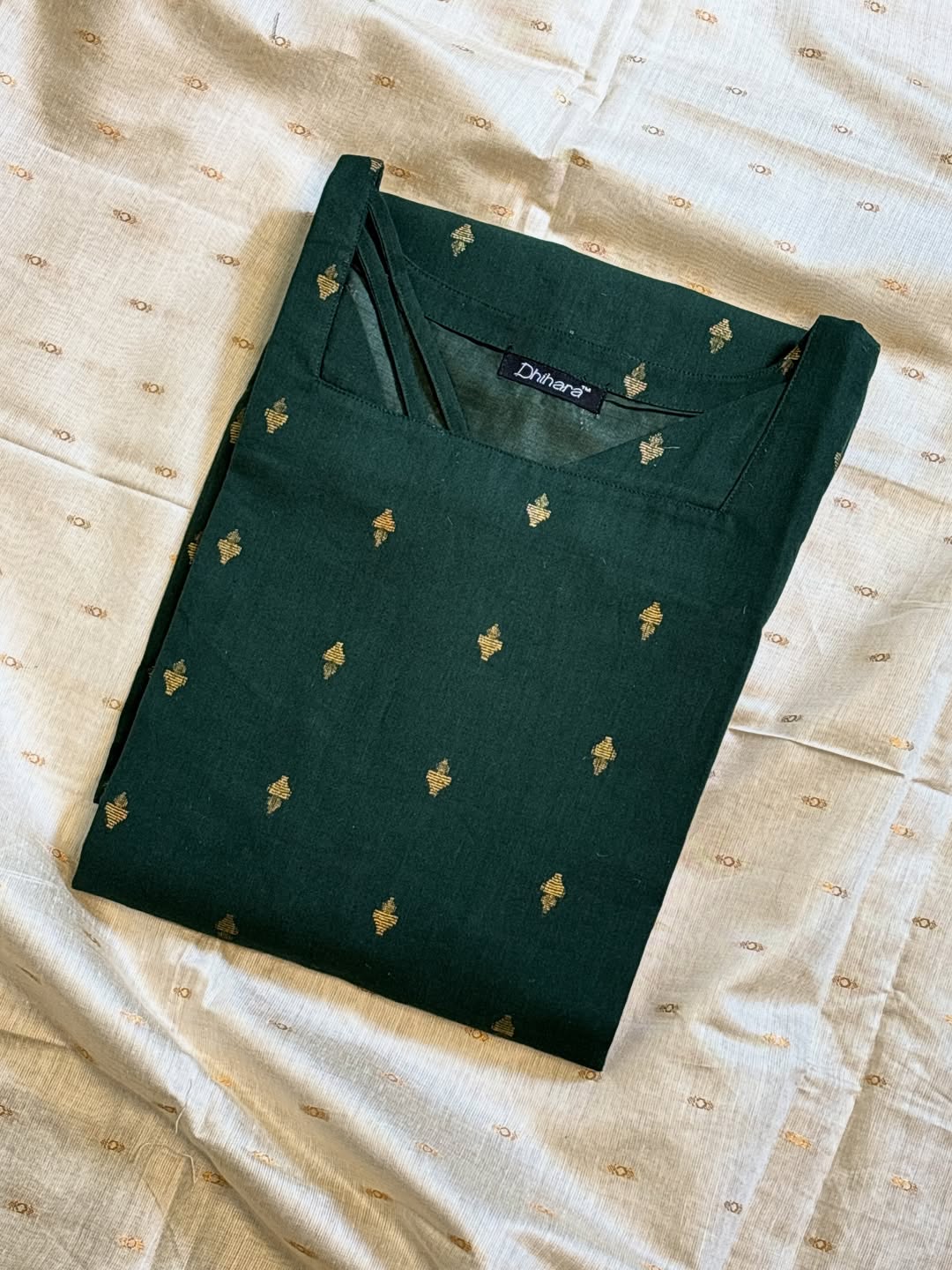 MAYURA- Cotton Zari Butta Top with Silk Dupatta (DH09)