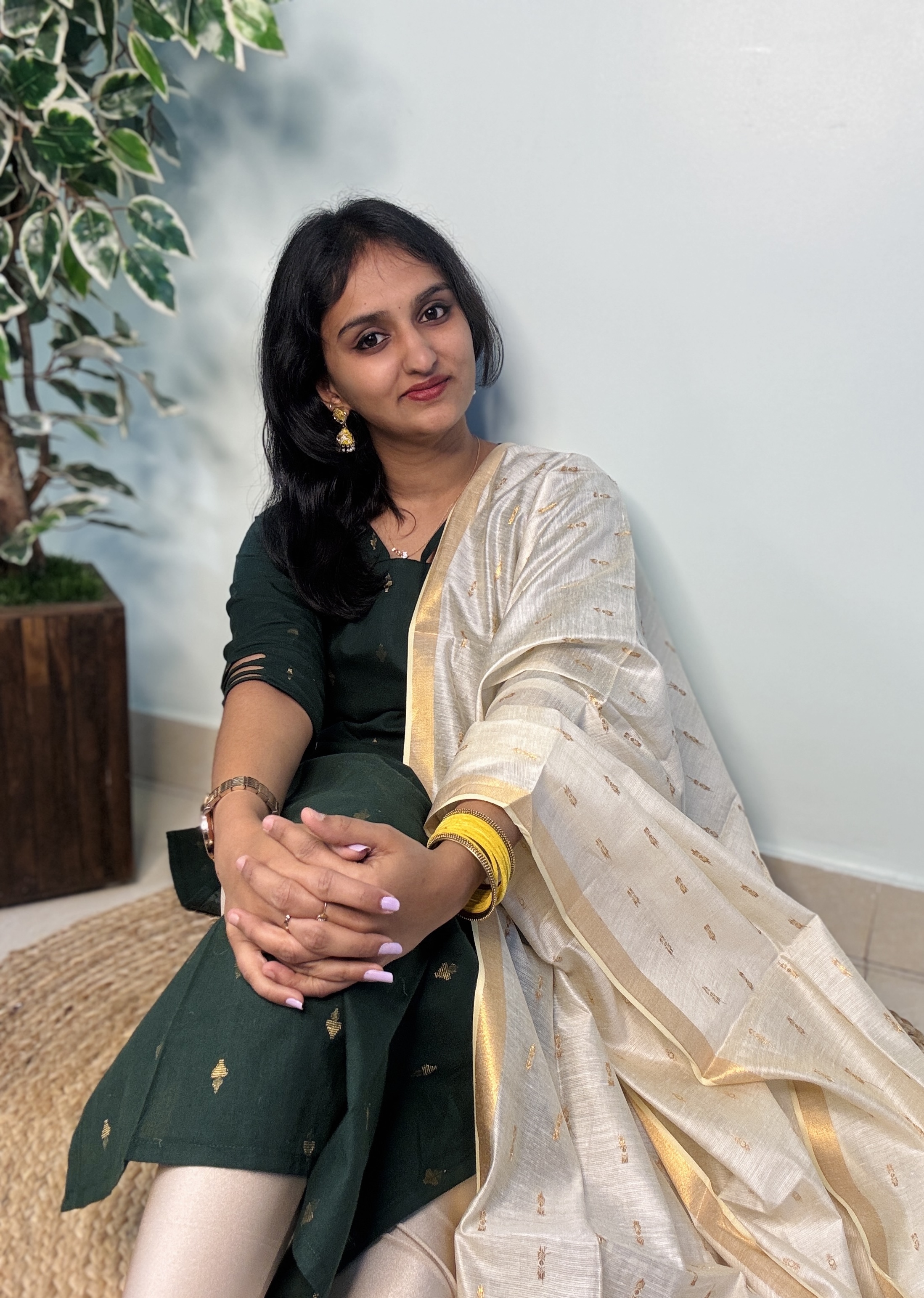 MAYURA- Cotton Zari Butta Top with Silk Dupatta (DH09)